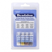 Beadalon Quetschperlen Pack (1.3mm) Silber, Gold, Copper, Hematite