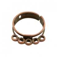 Metall Zubeh&ouml;r TQ Ring verstellbar mit &Ouml;sen Kupfer (nickelfrei)