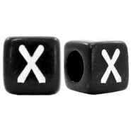 Buchstaben Perlen aus Acryl X Schwarz