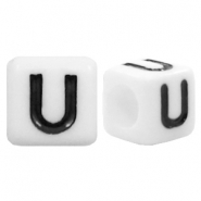 Buchstaben Perlen aus Acryl U Weiss