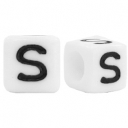 Buchstaben Perlen aus Acryl S Weiss