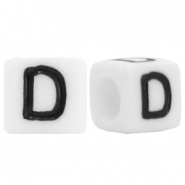 Buchstaben Perlen aus Acryl D Weiss