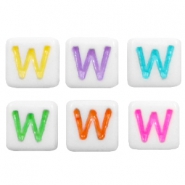 Buchstaben Perlen aus Acryl W Multicolour-weiss