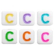 Buchstaben Perlen aus Acryl C Multicolour-weiss