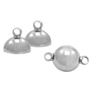 Stainless Steel - Rostfrei Stahl Schmuckzubeh&ouml;r Magnetverschluss Ball 10mm Antik silber