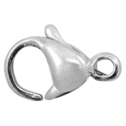 Stainless Steel - Rostfreiem Stahl Schmuckzubeh&ouml;r Karabinerverschluss 9mm Antik silber