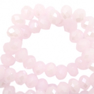 Top Glas Facett Perlen 4x3 mm disc Light pink-Pearl shine coating
