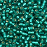Miyuki Rocailles 8/0 Silverlined matte teal green 8-2425F