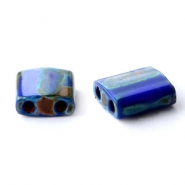 Miyuki Perlen tila 5x5mm Opaque cobalt picasso blue TL-4518