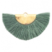 Perlen Quaste Anh&auml;nger Gold-army green