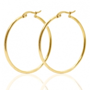 Ohrringe aus Stainless Steel - Rostfreiem Stahl Creolen 40mm Gold