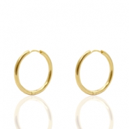 Ohrringe aus Stainless Steel - Rostfreiem Stahl Creolen 17mm Gold