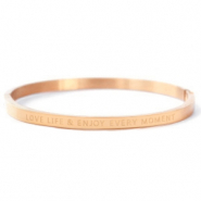 Armb&auml;nder aus Stainless Steel - Rostfreiem Stahl "LOVE LIFE AND ENJOY EVERY MOMENT" Rosegold
