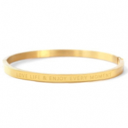 Armb&auml;nder aus Stainless Steel - Rostfreiem Stahl "LOVE LIFE AND ENJOY EVERY MOMENT" Gold