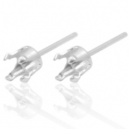 925 Silber Zubeh&ouml;r Ohrstecker mit Fassung f&uuml;r Swarovski PP32 (4mm) Silber