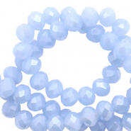 Top Glas Facett Perlen 6x4 mm rondellen Light blue-pearl shine coating