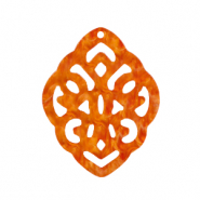 Resin Anh&auml;nger Rhombus Barock Flame orange