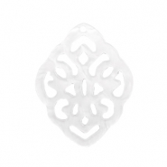 Resin Anh&auml;nger Rhombus Barock Bright white