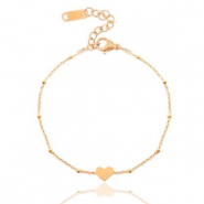 Armb&auml;nder aus Stainless Steel - Rostfreiem Stahl Ketten Herz &hearts; Rosegold