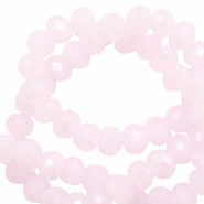 Top Glas Facett Perlen 4x3 mm rondellen Light orchid pink-pearl shine coating