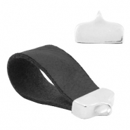 Metall Endkappen DQ &Oslash;20x5mm mit &Ouml;se Antik silber (Nickelfrei)