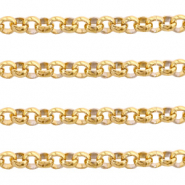 Stainless Steel - Rostfrei Stahl Schmuckzubeh&ouml;r Gliederkette 3mm Gold