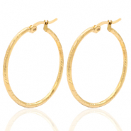 Ohrringe aus Stainless Steel - Rostfreiem Stahl Creolen 33mm Gold
