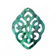 Resin Anh&auml;nger Rhombus Barock Ocean green