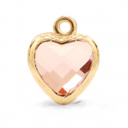 Anh&auml;nger Kristallglas Herz Vintage pink-gold