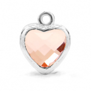 Anh&auml;nger Kristallglas Herz Vintage pink-silver