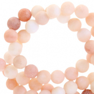 Naturstein Perlen Chalcedon (Quarz) 6mm matt Multicolour beige rose