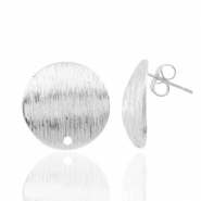 Metall Zubeh&ouml;r TQ Ohrstecker 15mm mit &Ouml;se Antik silber