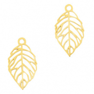 Stainless Steel - Rostfreiem Stahl Anh&auml;nger Blatt Gold