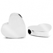 Stainless Steel - Rostfrei Stahl Perlen Herz Silber