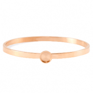 Polaris Steel Bangle Armband aus Stainless Steel mit Fassung f&uuml;r 7mm Cabochon/Swarovski SS34 Rosegold