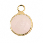 Naturstein Anh&auml;nger 10mm Icy pink-gold