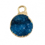 Naturstein Anh&auml;nger 10mm Galaxy blue-gold