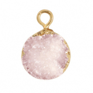 Naturstein Anh&auml;nger 10mm Icy pink-gold
