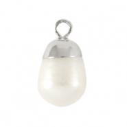 BQ S&uuml;sswasserperlen Anh&auml;nger round Silver-natural white