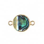 BQ S&uuml;sswasserperlen Zwischenst&uuml;ck round 10mm Gold-ocean green
