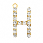 Basic Quality Metall Anh&auml;nger Strass Initiale H Gold