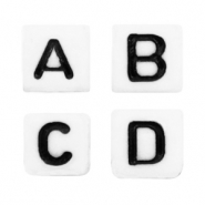 Buchstaben Perlen aus Acryl Mix Weiss-Schwarz