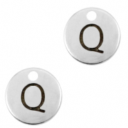 Metall Anh&auml;nger DQ Initiale Q Antik silber (Nickelfrei)
