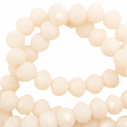 Top Glas Facett Perlen 4x3 mm rondellen Vanilla delight beige-pearl shine coating