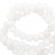 Top Glas Facett Perlen 6x4 mm rondellen Brilliant white-pearl shine coating