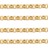 Stainless Steel - Rostfrei Stahl Schmuckzubeh&ouml;r Gliederkette 2mm Gold