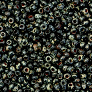 Miyuki Rocailles 11/0 Opaque picasso black 11-4511