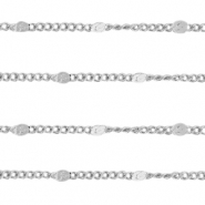 Stainless Steel - Rostfrei Stahl Schmuckzubeh&ouml;r Gliederkette Silber