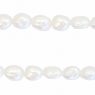 BQ S&uuml;sswasserperlen Nugget oval 7-8x6-7mm Natural white