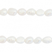 BQ S&uuml;sswasserperlen Nugget oval 8x5-6mm Natural white